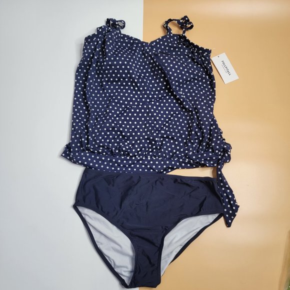 FULLFITALL Women's Plus Size Tankini Swimsuits Two Piece Bathing Suits size 14 - Picture 3 of 16